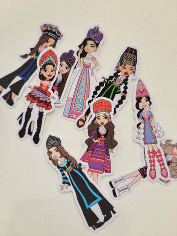 Glitter Y2K Hmong Girl Sticker