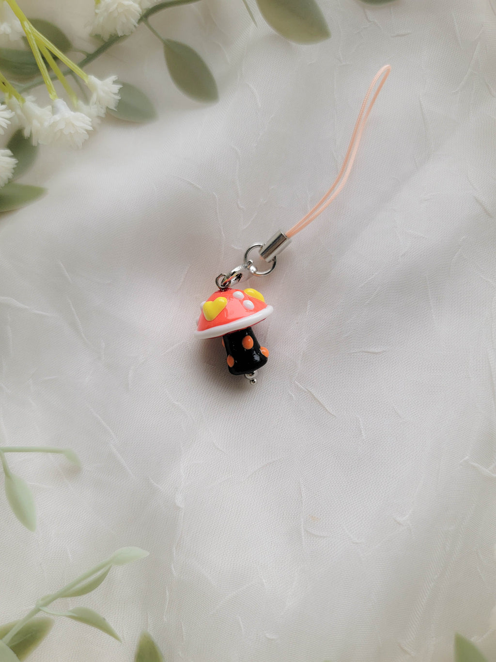 Glass Mushroom Phone Charm