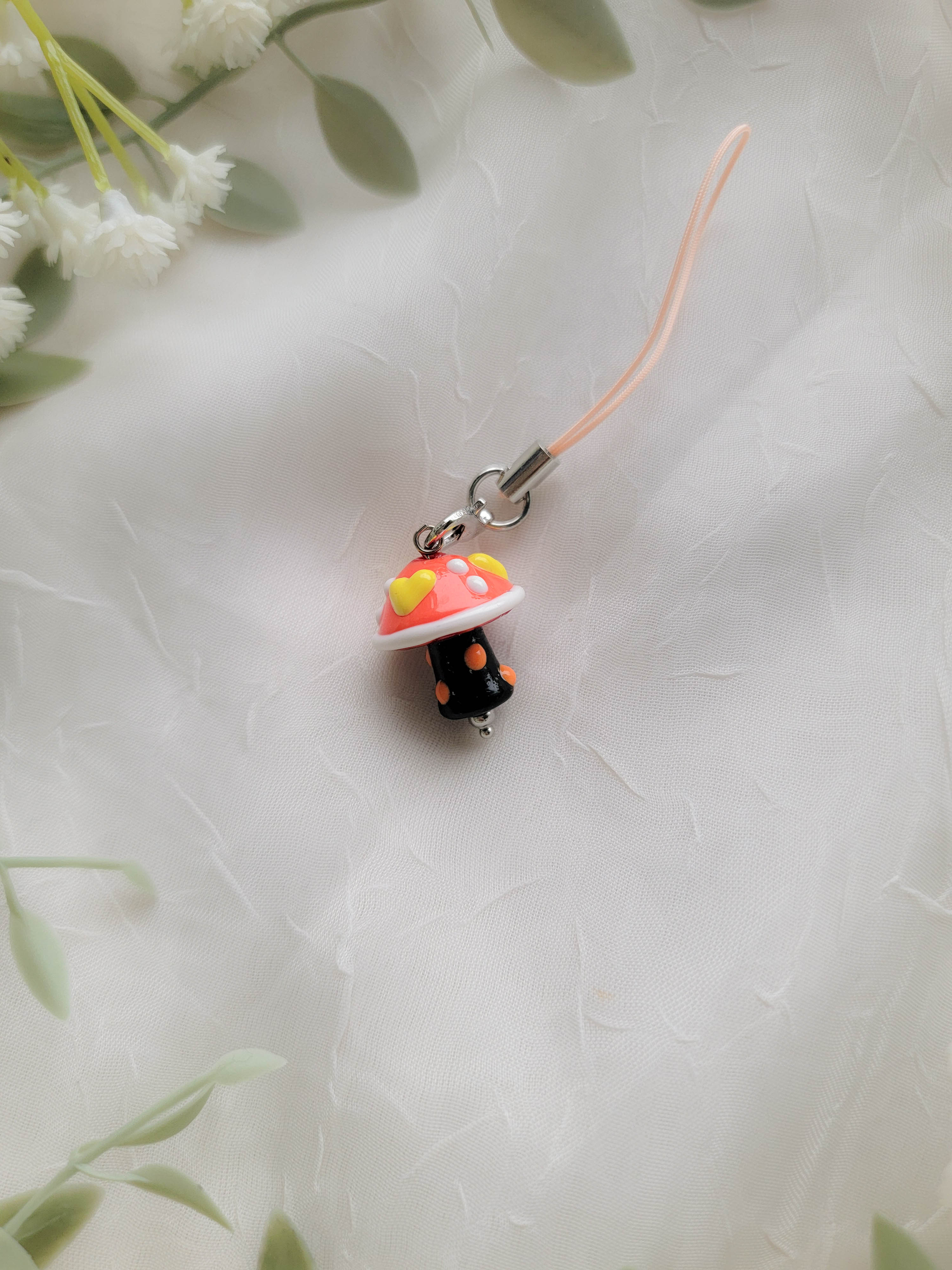 Glass Mushroom Phone Charm