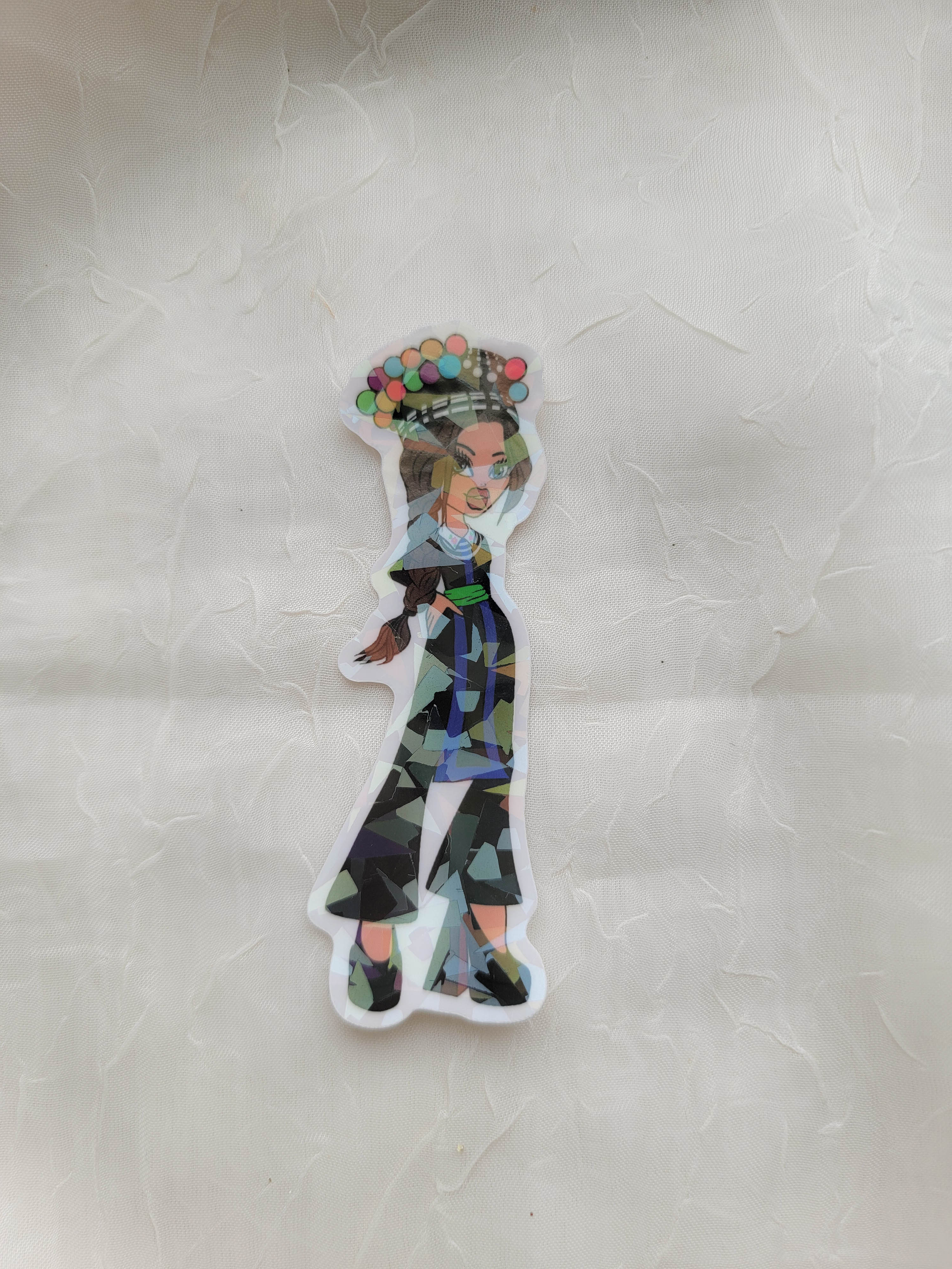 Y2K Hmong Girl - Holographic Sticker