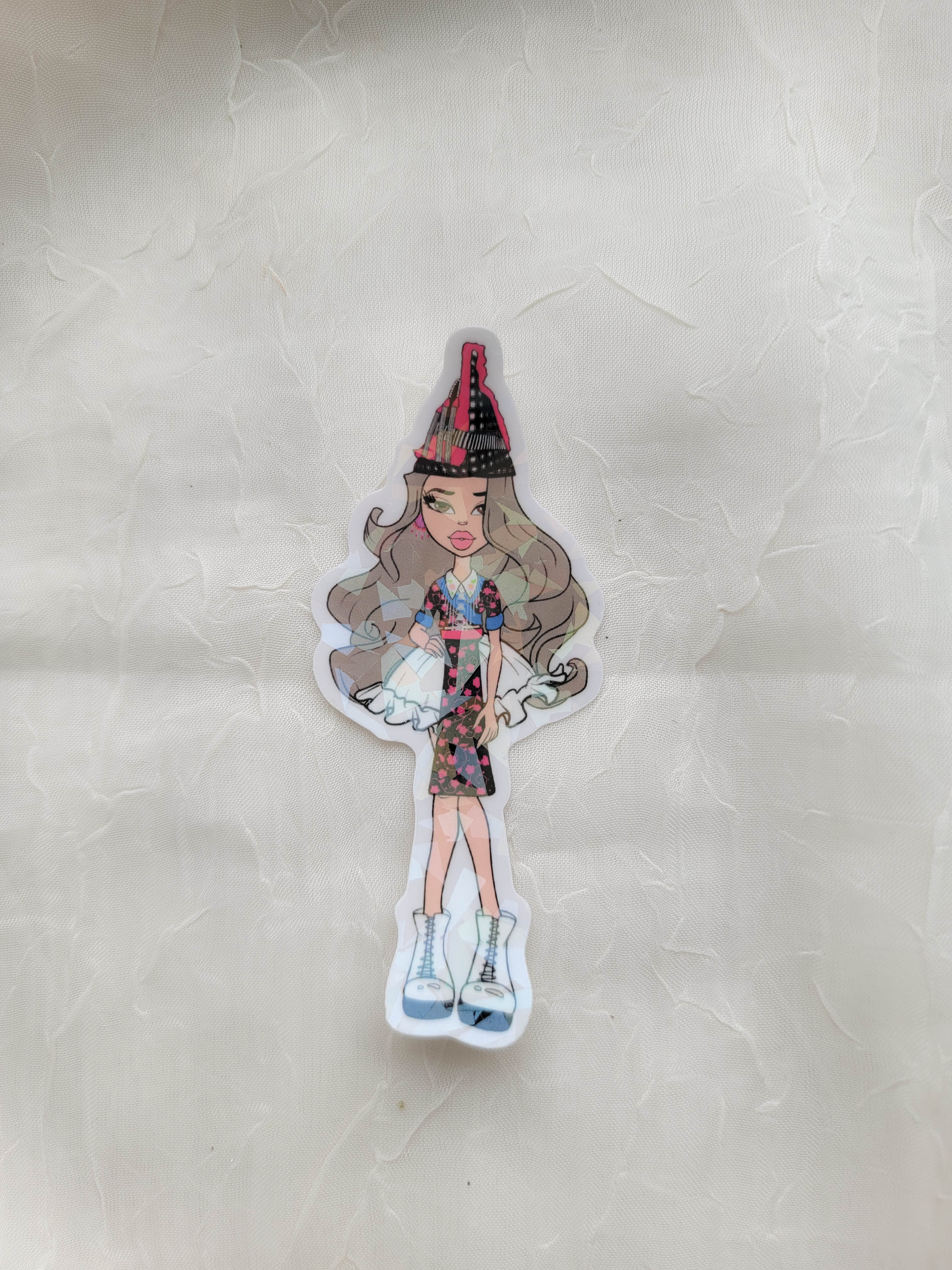 Y2K Hmong Girl - Holographic Sticker