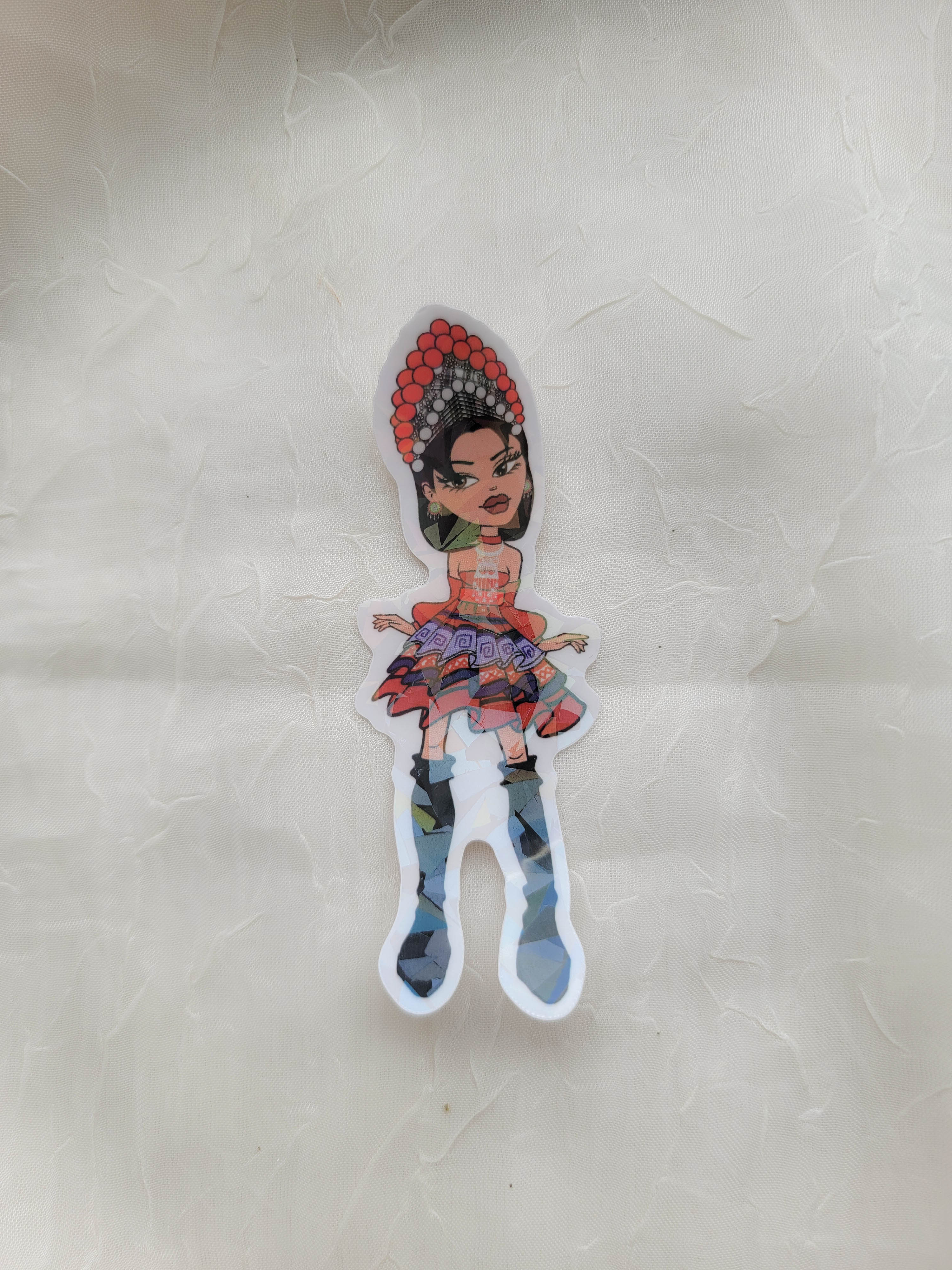 Y2K Hmong Girl - Holographic Sticker