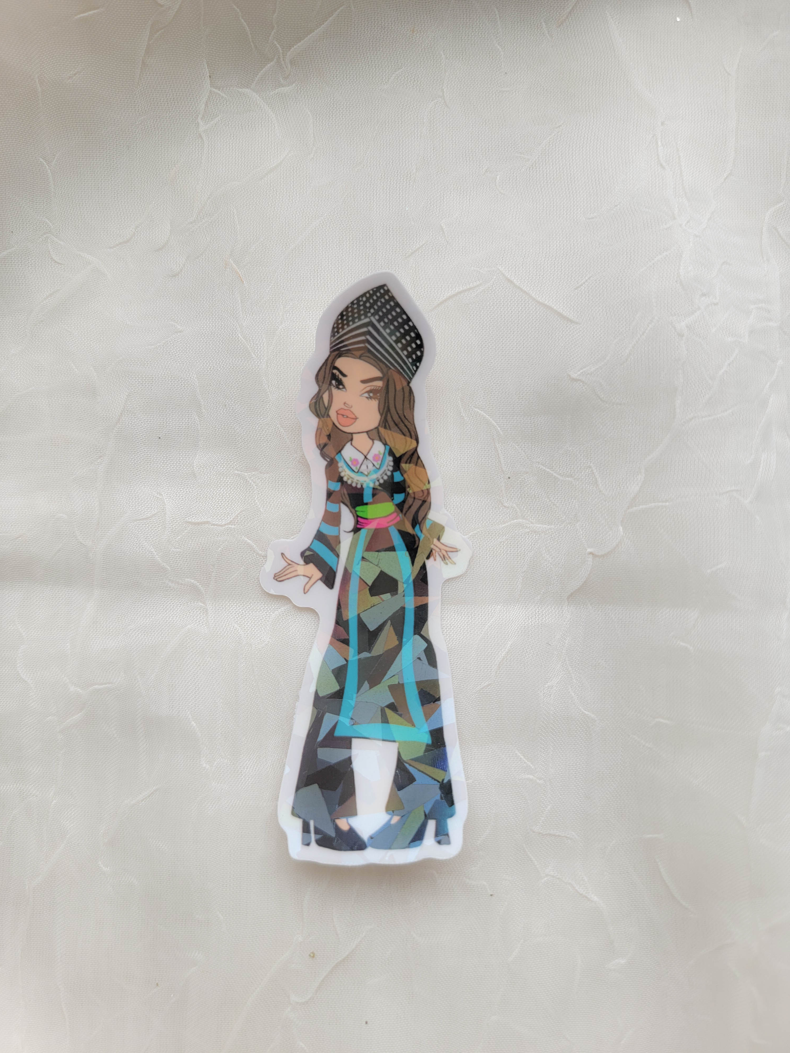 Y2K Hmong Girl - Holographic Sticker