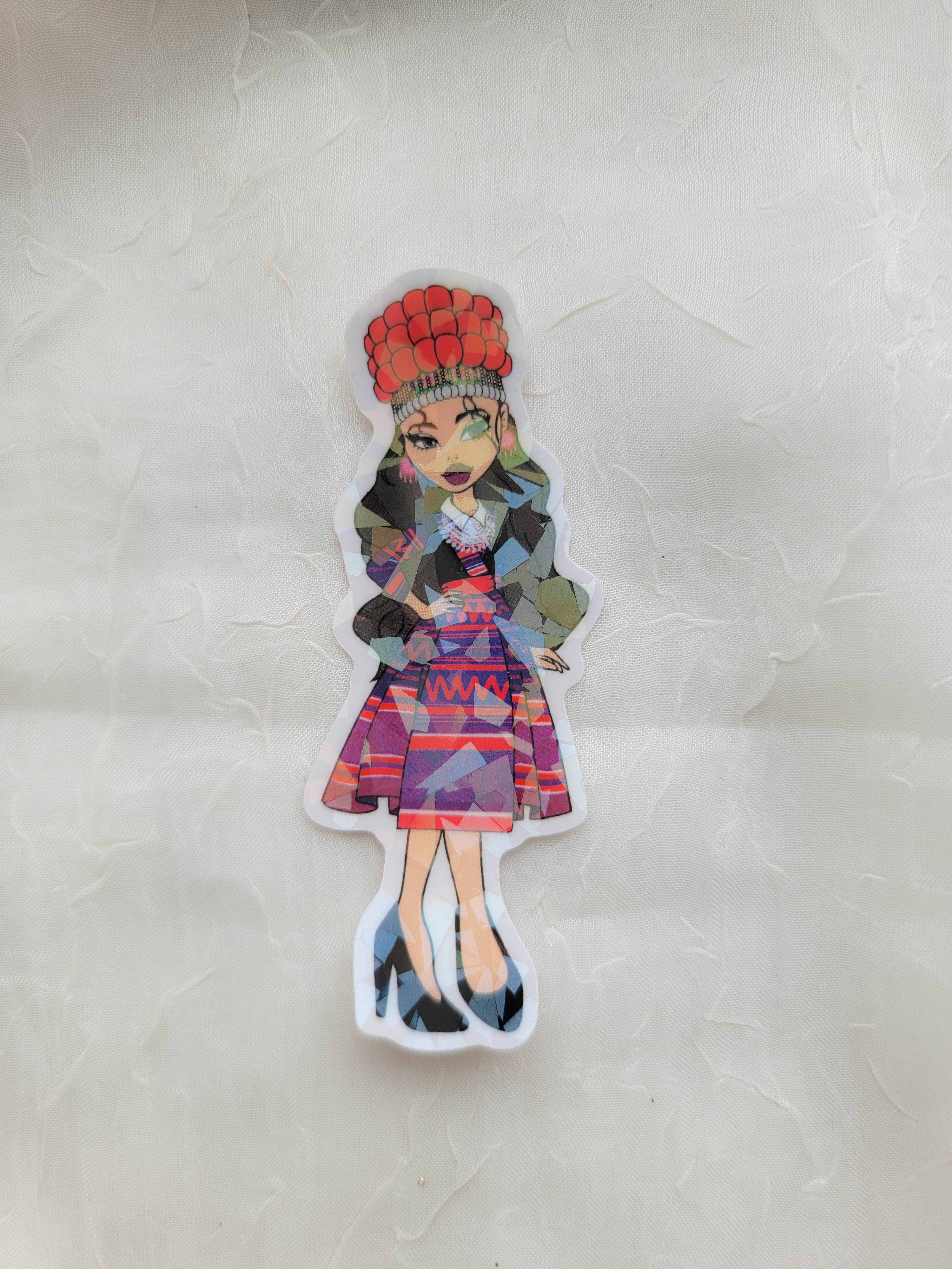 Y2K Hmong Girl - Holographic Sticker