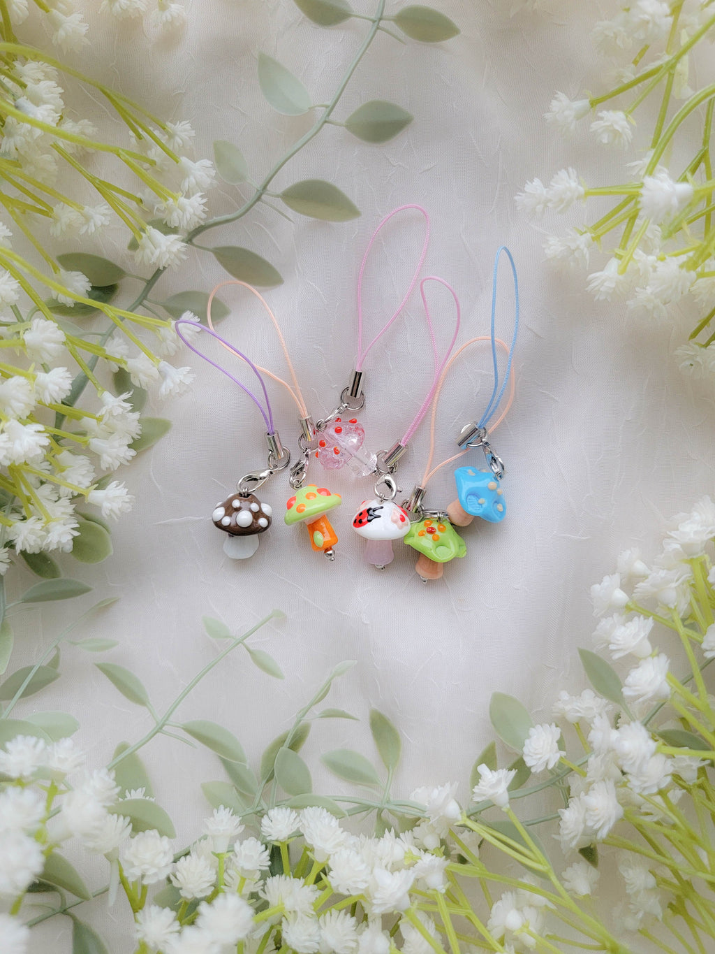 Glass Mushroom Phone Charm