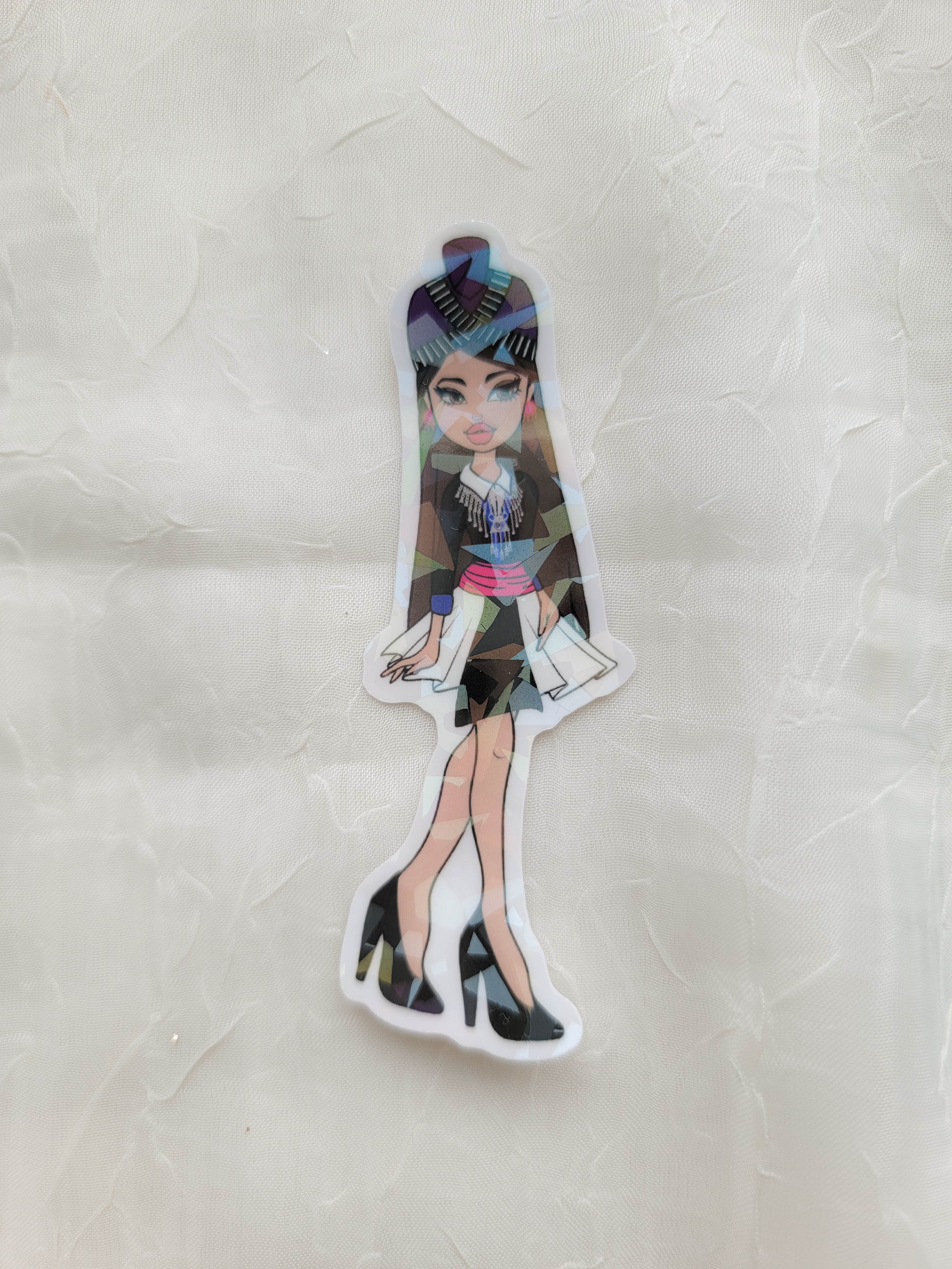 Y2K Hmong Girl - Holographic Sticker
