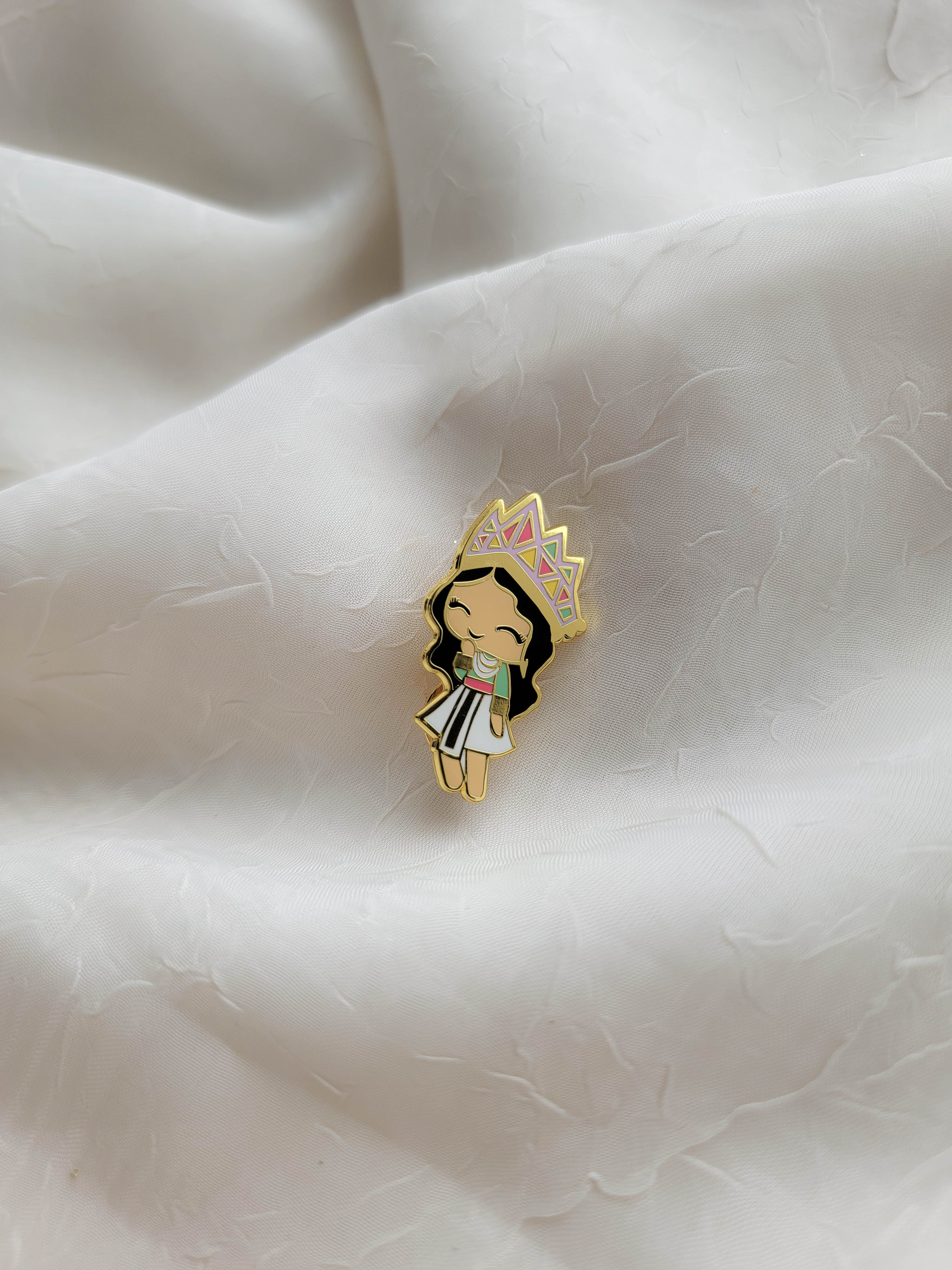 Princess Hat Hmong Girl Enamel Pin