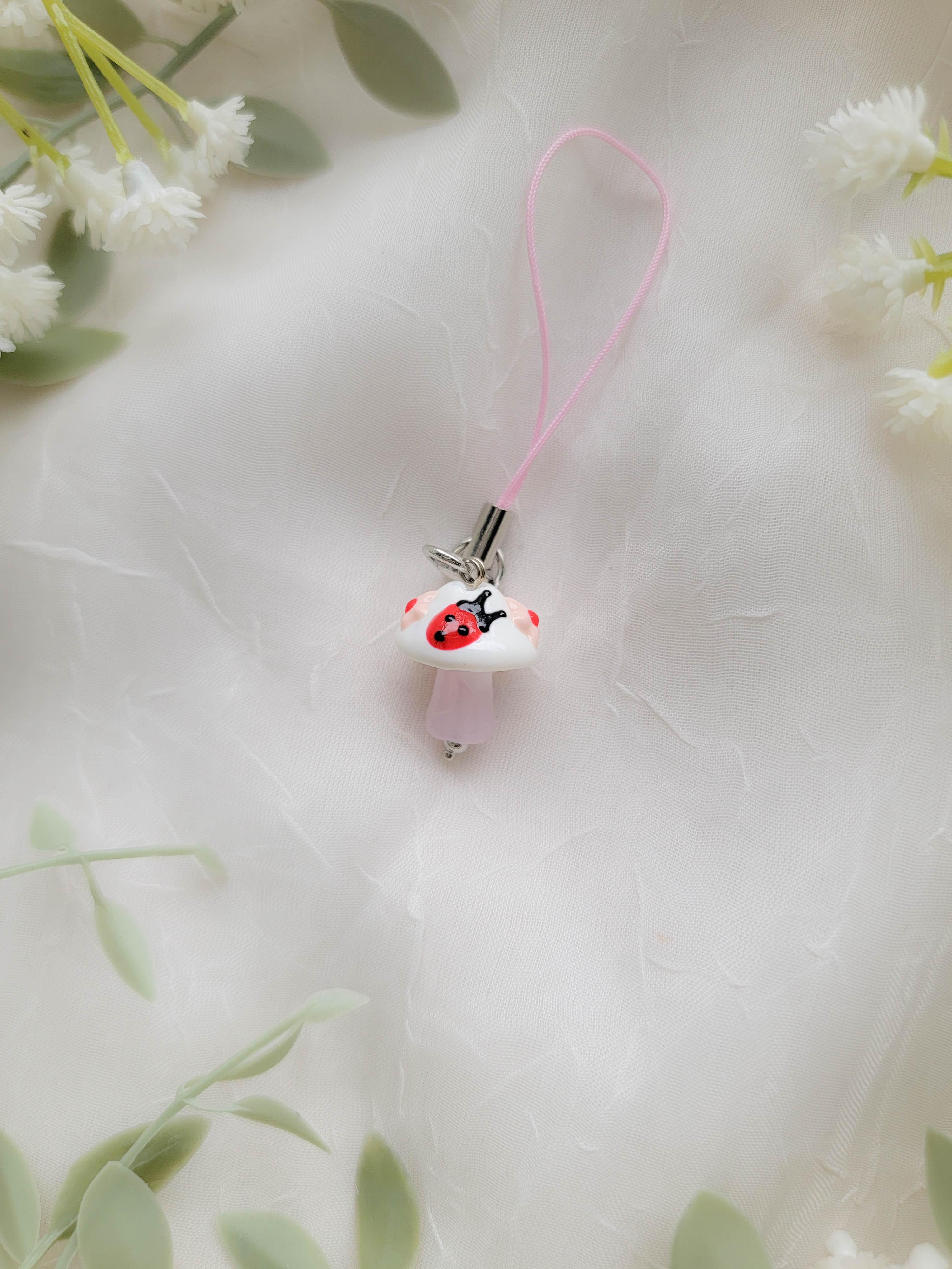 Glass Mushroom Phone Charm