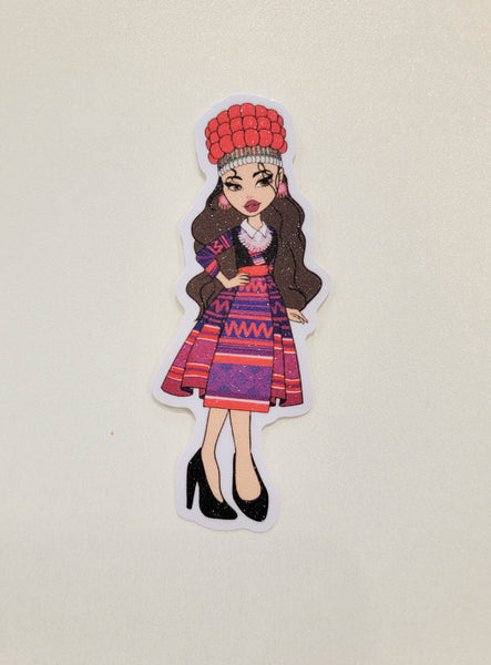 Glitter Y2K Hmong Girl Sticker