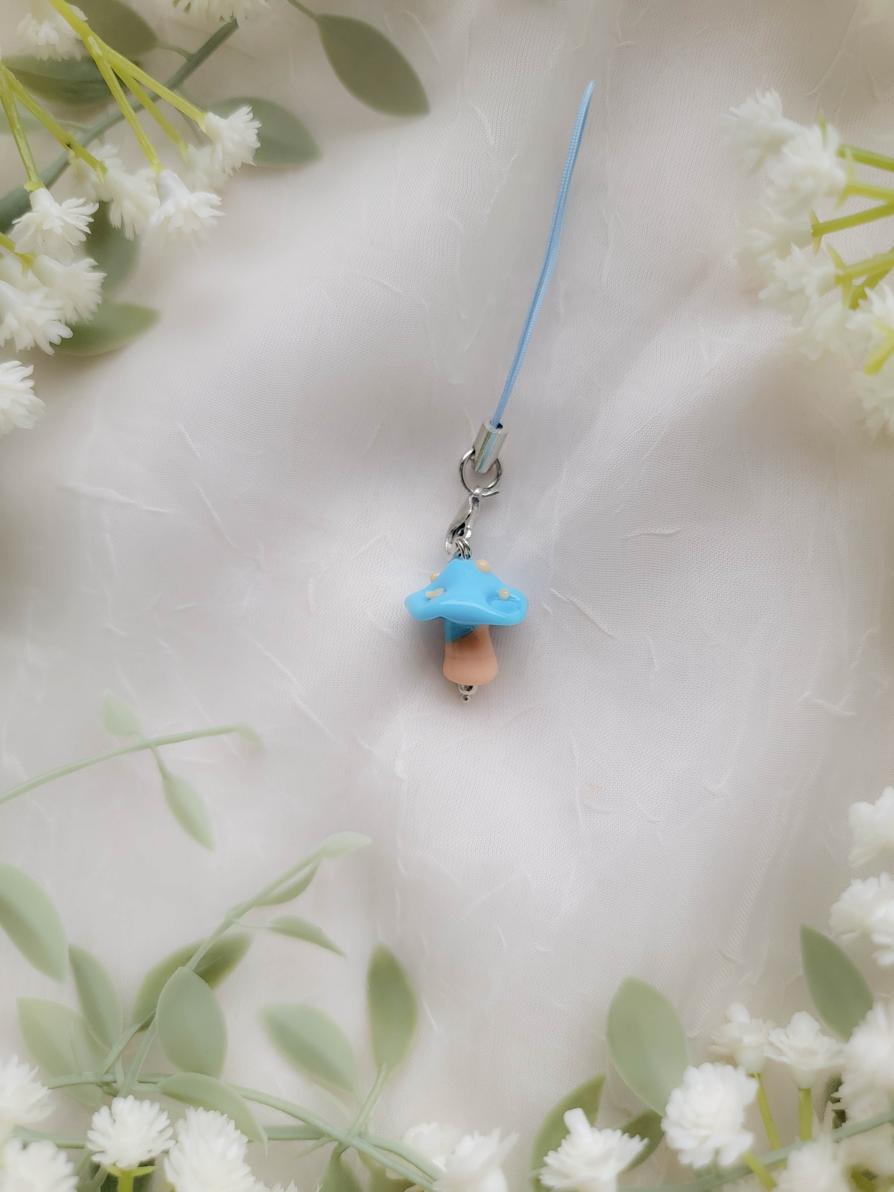 Glass Mushroom Phone Charm