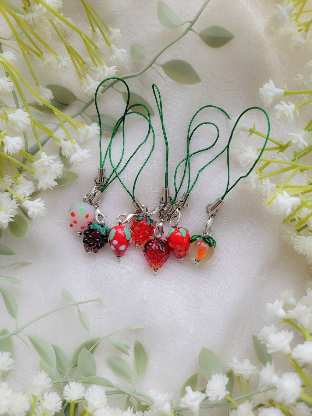 Glass Fruit Phone Charm