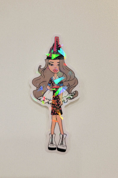 Holographic Y2K Hmong Girl Sticker