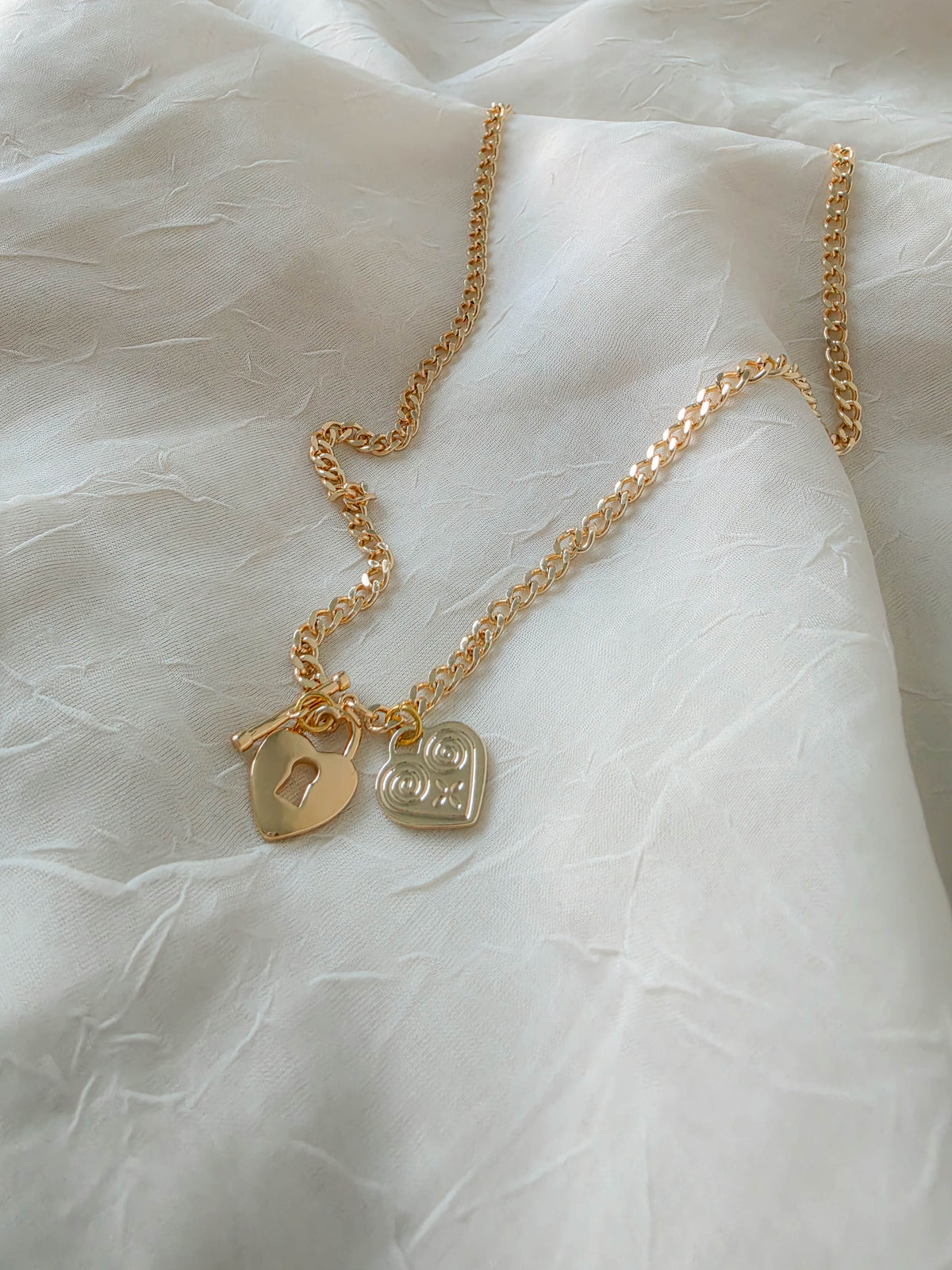 Heart Lock Toggle Necklace