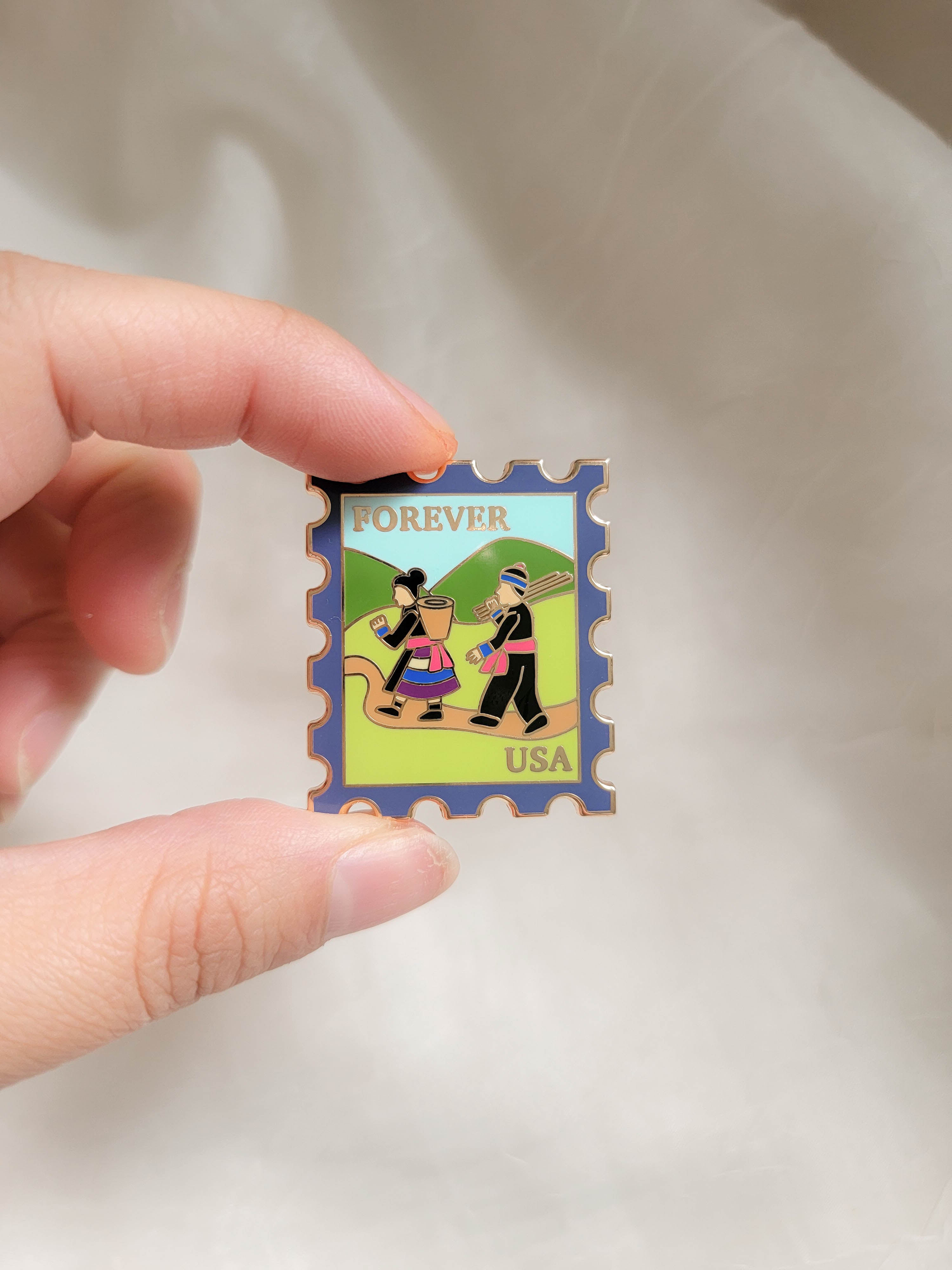 Forever Stamp - Story Cloth Enamel Pin