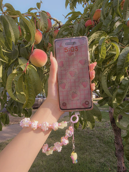 Chunky Pink/Mint My Melody Wristlet + Phone Charm