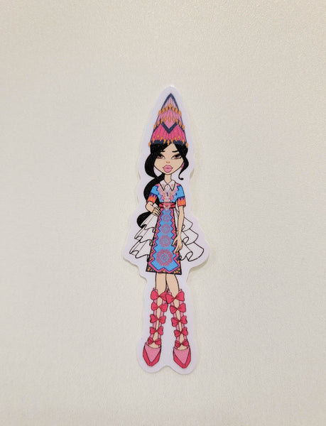 Glitter Y2K Hmong Girl Sticker