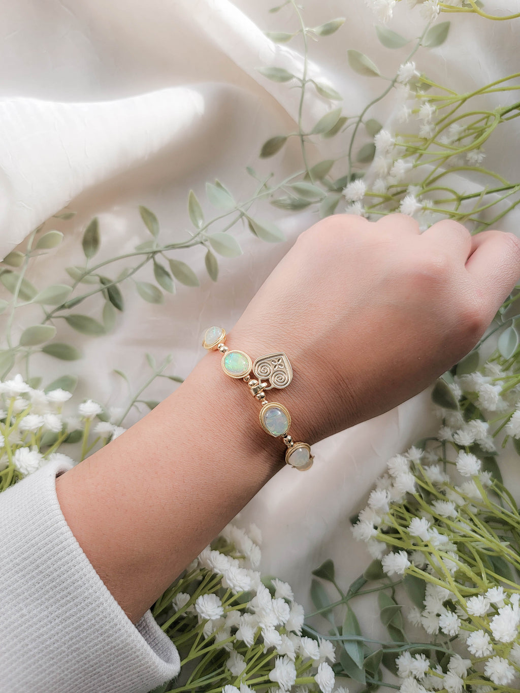 Opalite Charm Bracelet (6.75"+2")