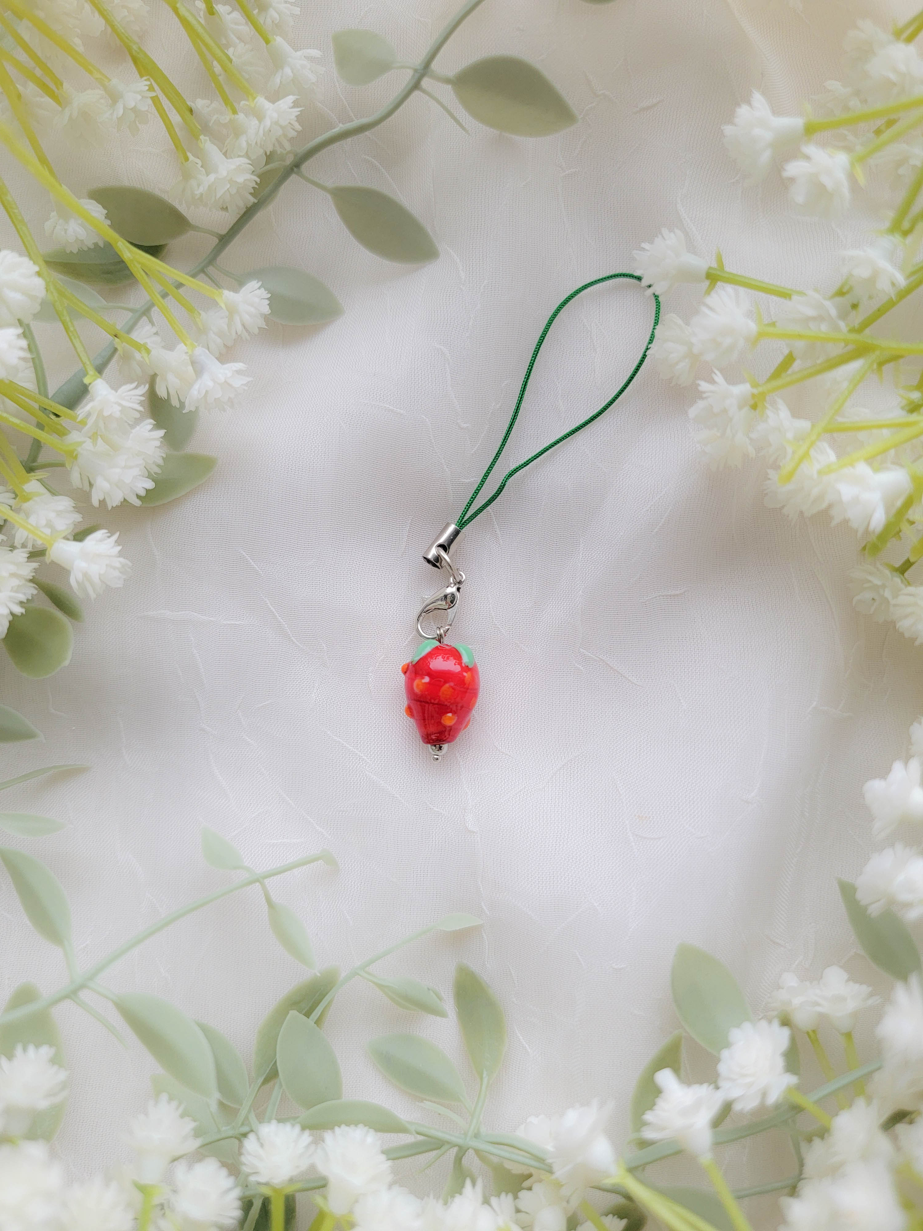 Glass Fruit Phone Charm