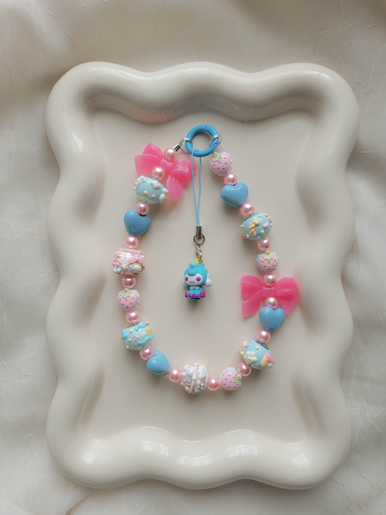 Chunky Blue Cinnamoroll Wristlet + Phone Charm