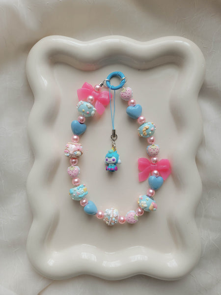 Chunky Blue Cinnamoroll Wristlet + Phone Charm