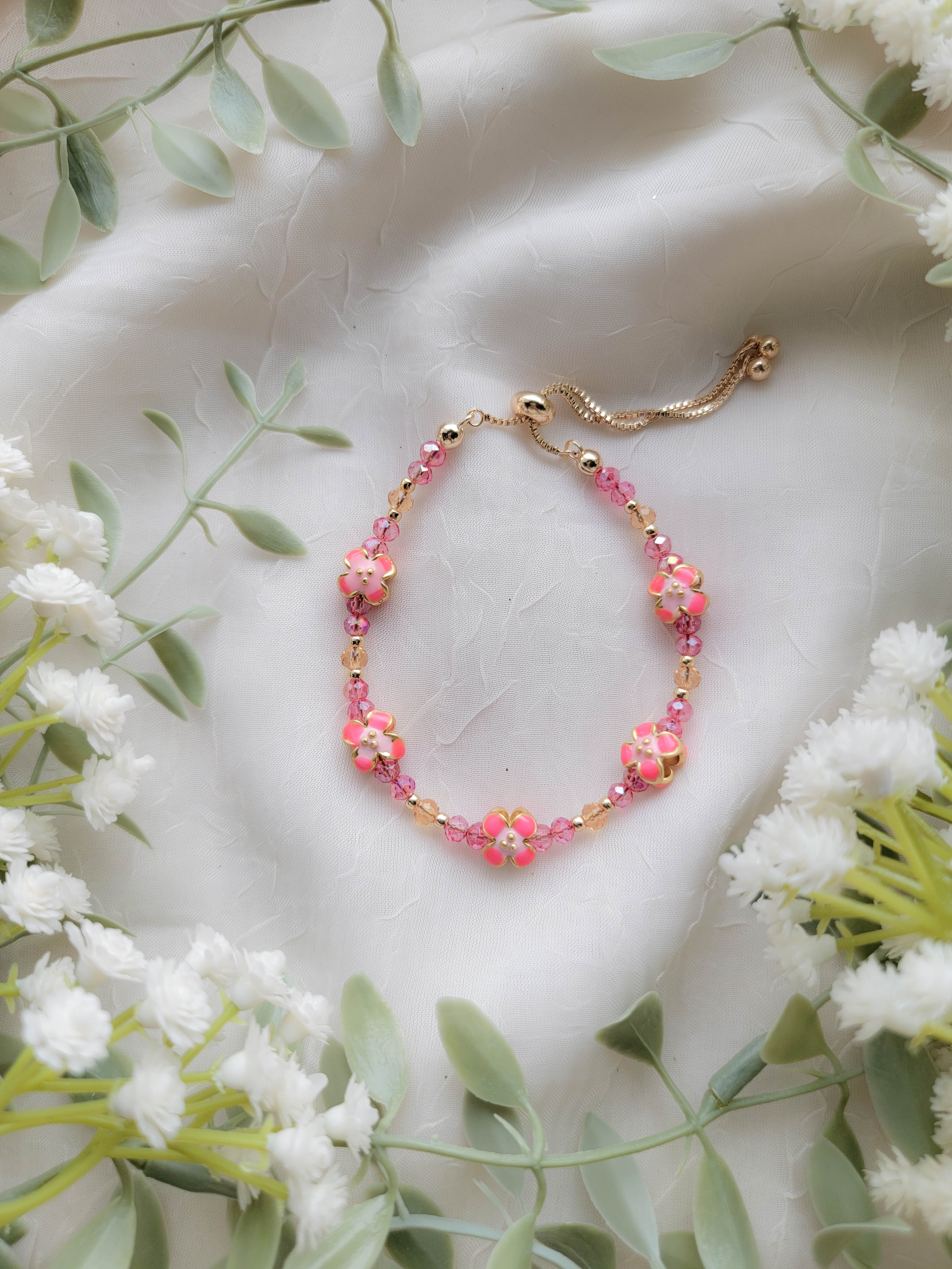 Hibiscus Charm Bracelet (various lengths available)