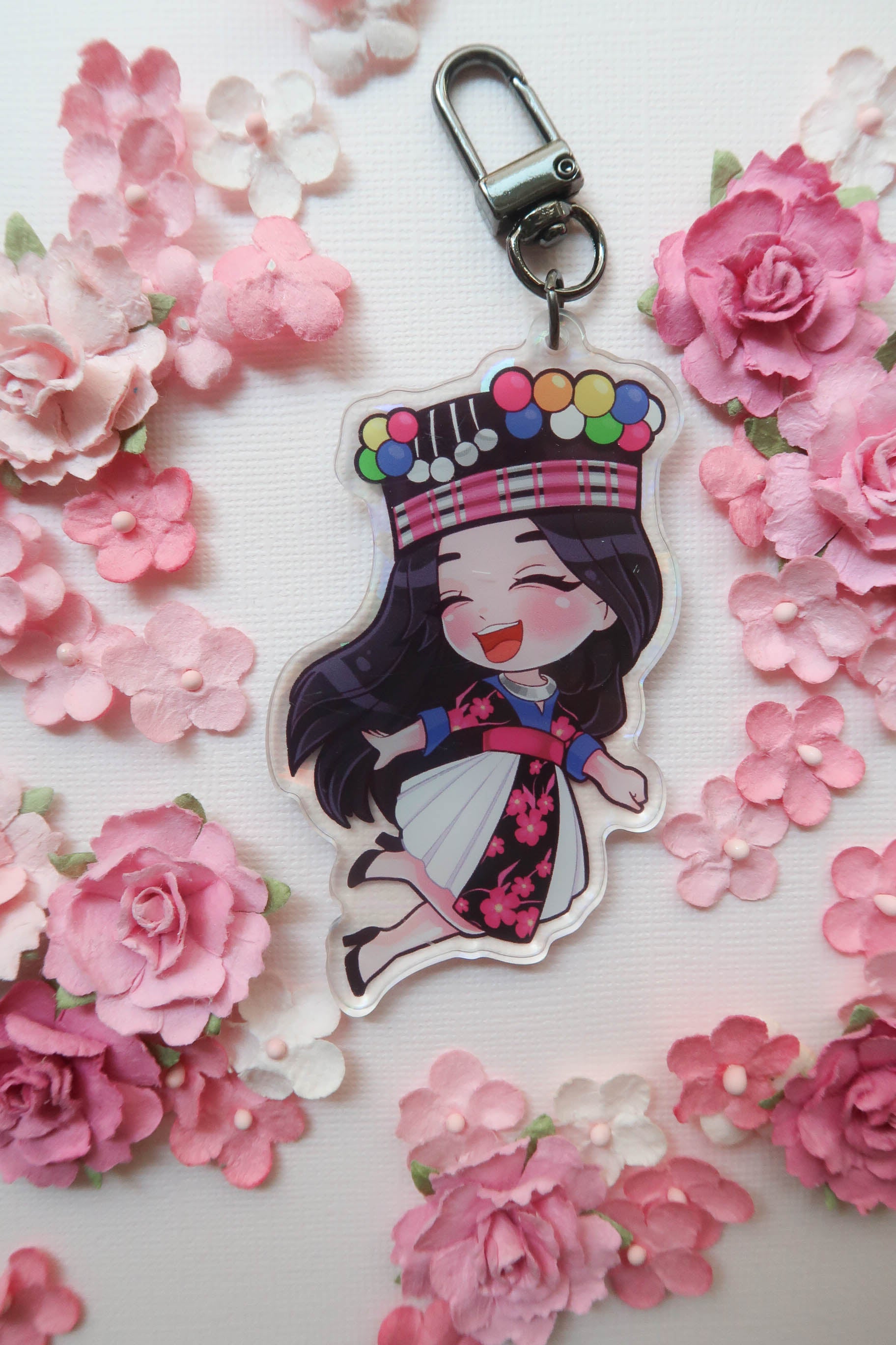 Kawaii Hmong Girl Acrylic Keychain