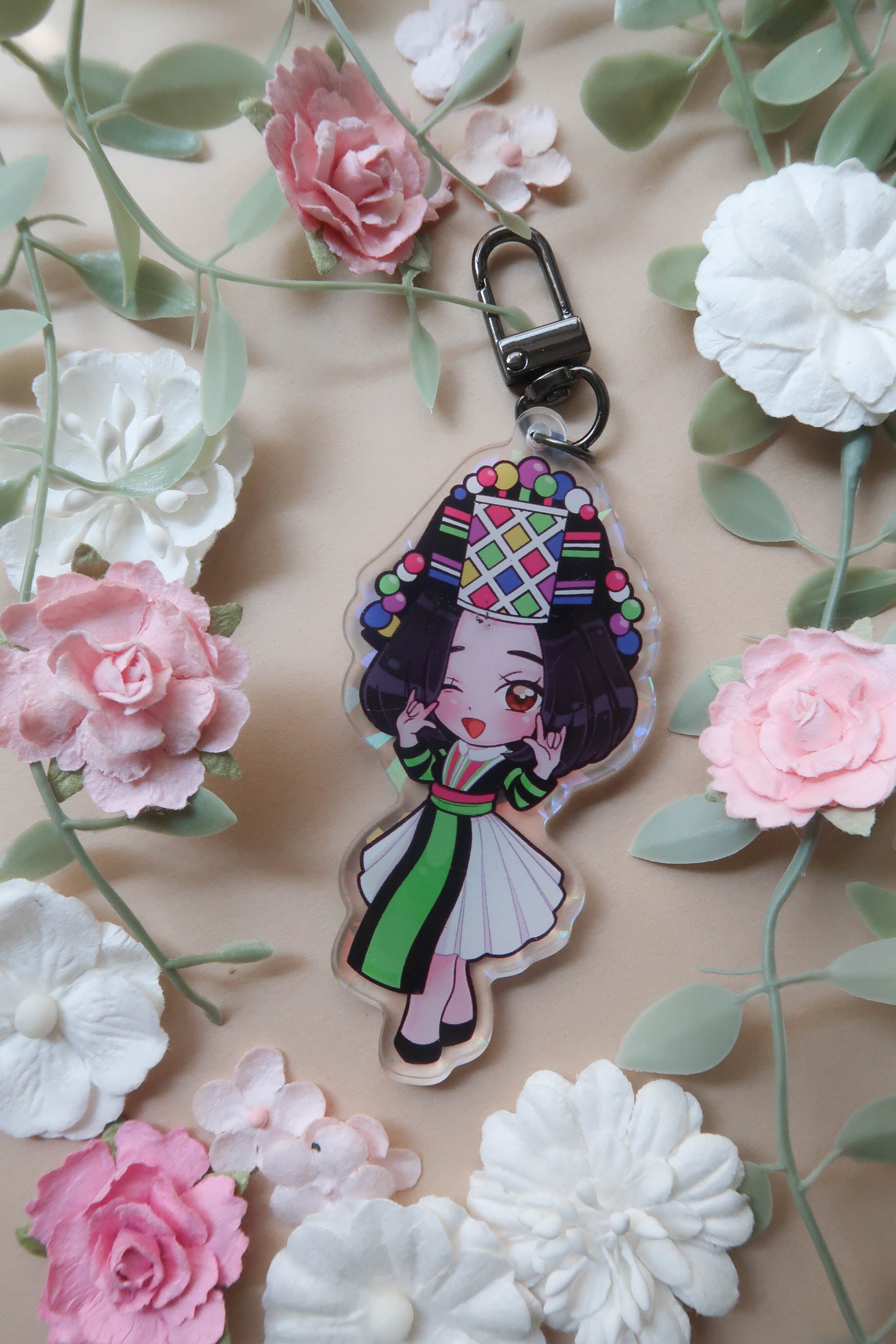 Kawaii Hmong Girl Acrylic Keychain
