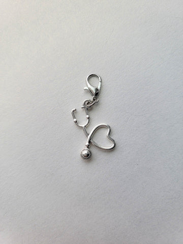 Silver Stethoscope Charm