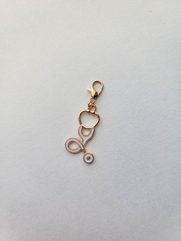 White Stethoscope Charm