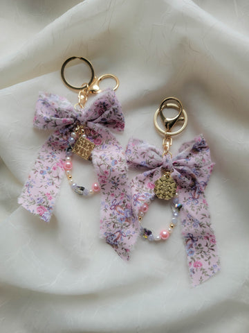 Purple Florals Bag Charm