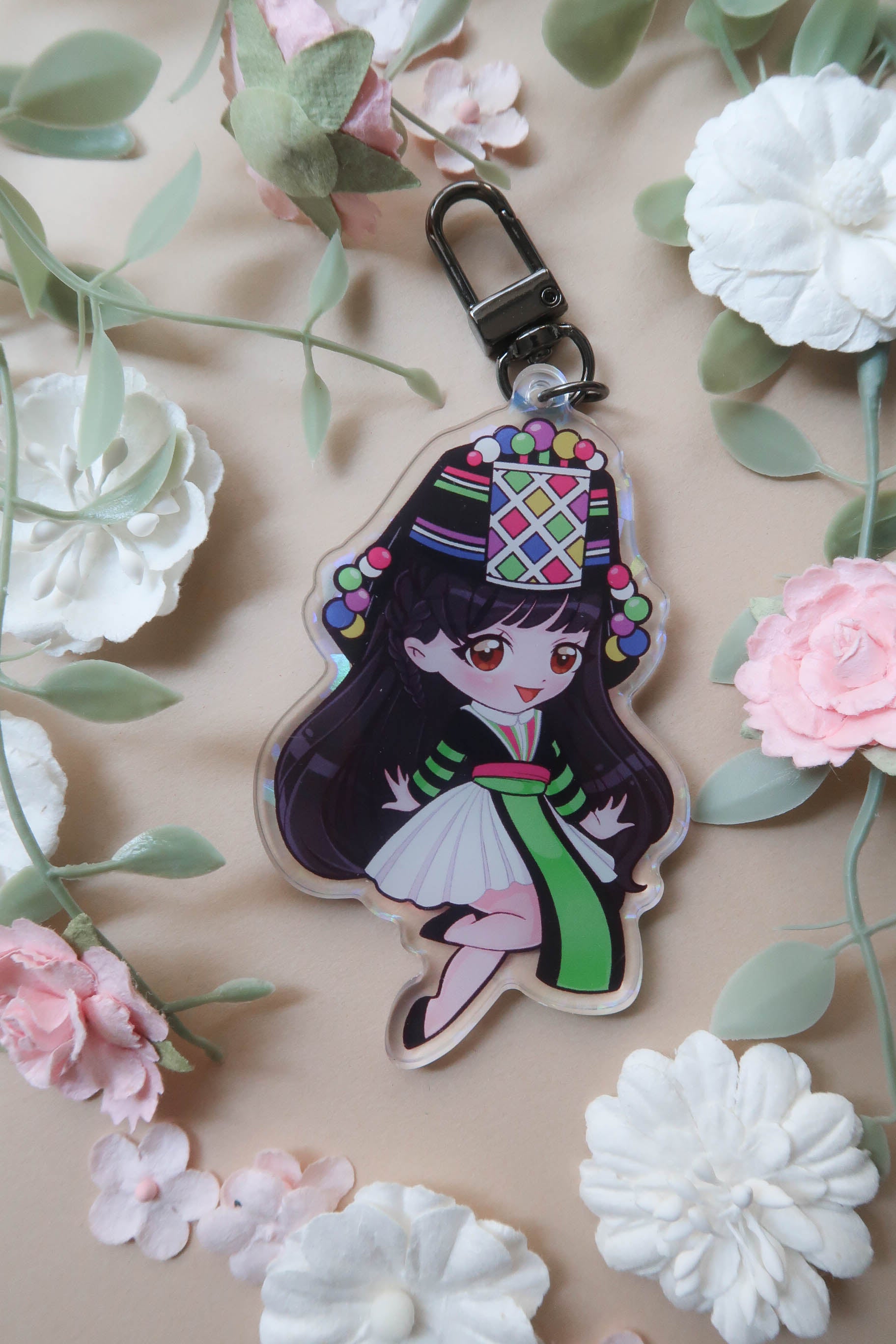 Kawaii Hmong Girl Acrylic Keychain