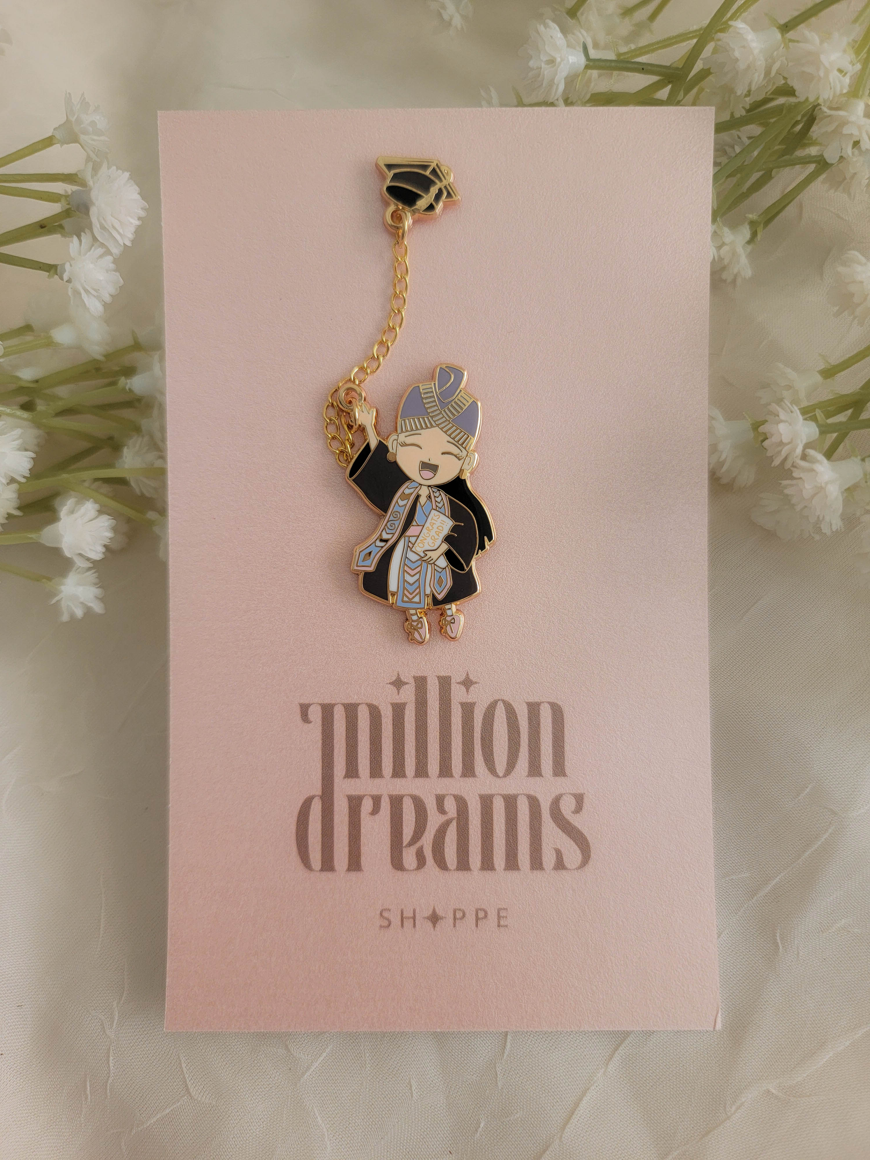 Congrats Grad Enamel Pin - Girl