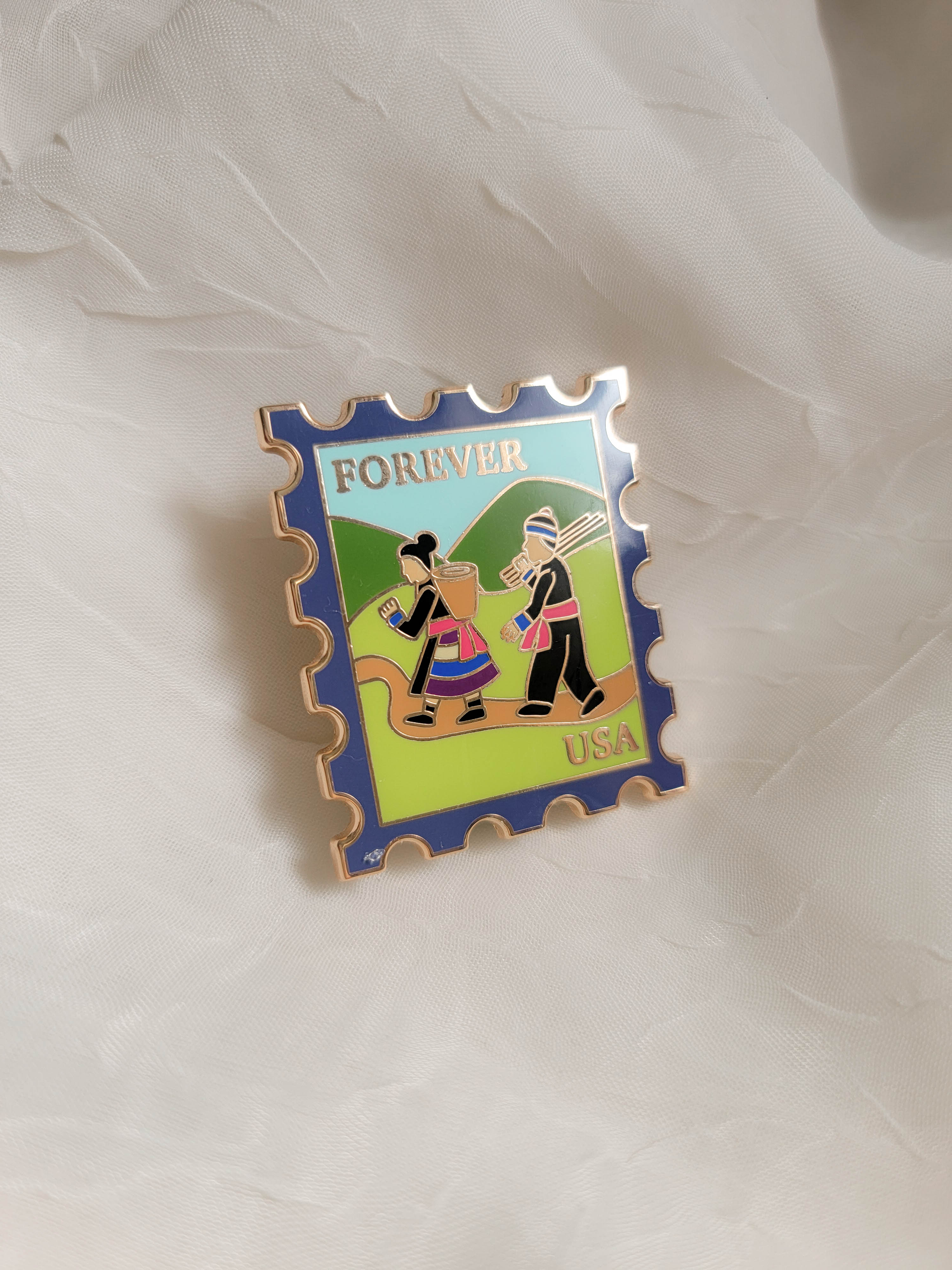 Forever Stamp - Story Cloth Enamel Pin