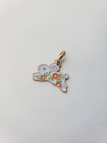 Floral Rabbit Charm