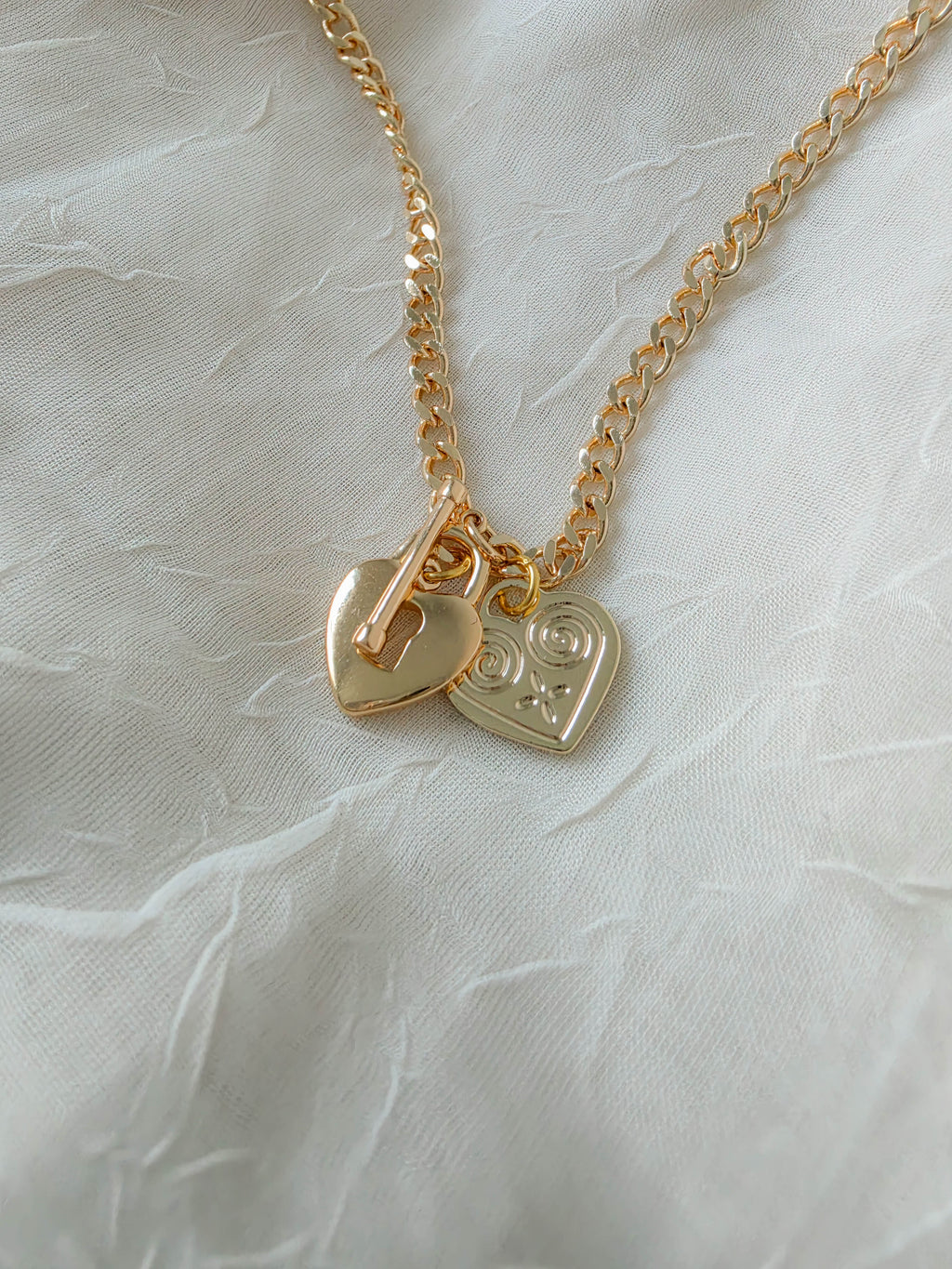 Heart Lock Toggle Necklace