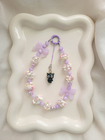 Chunky Purple Chococat Wristlet + Phone Charm