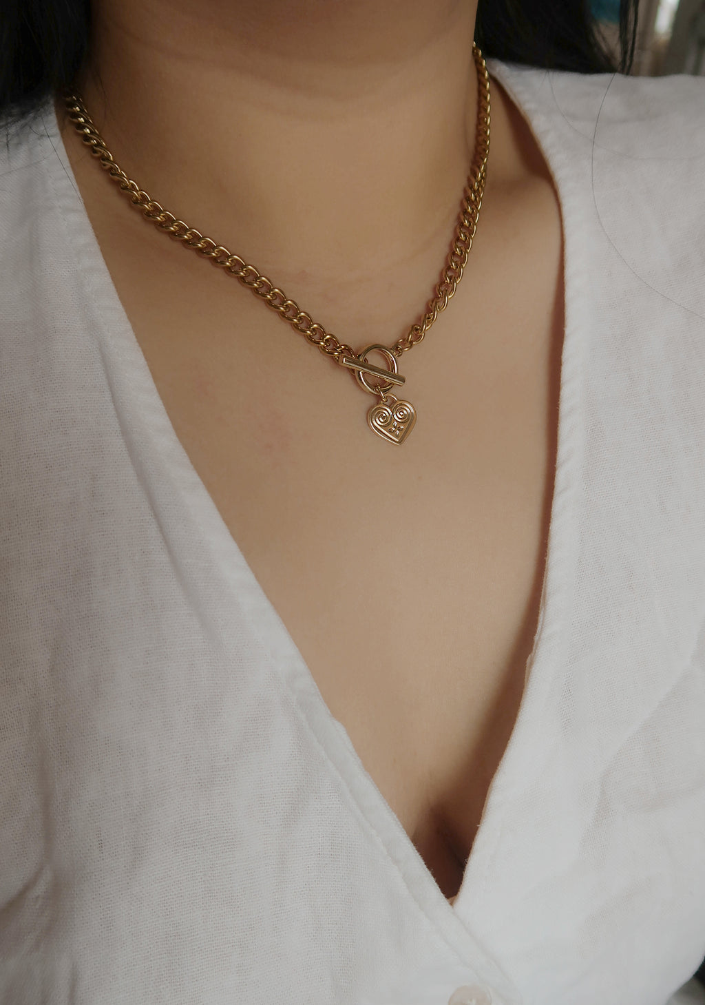 Hmong Heart Toggle Necklace