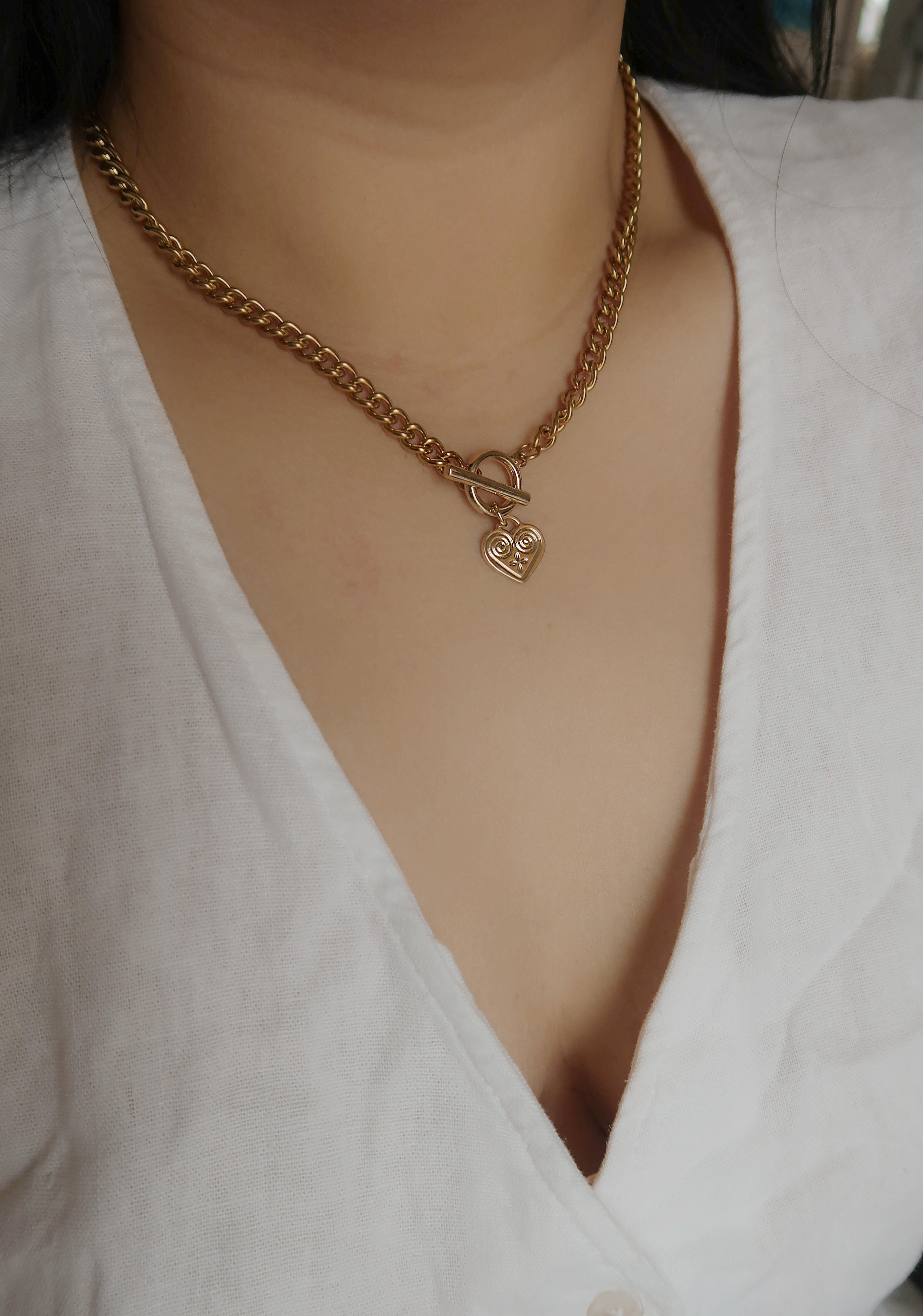 Hmong Heart Toggle Necklace