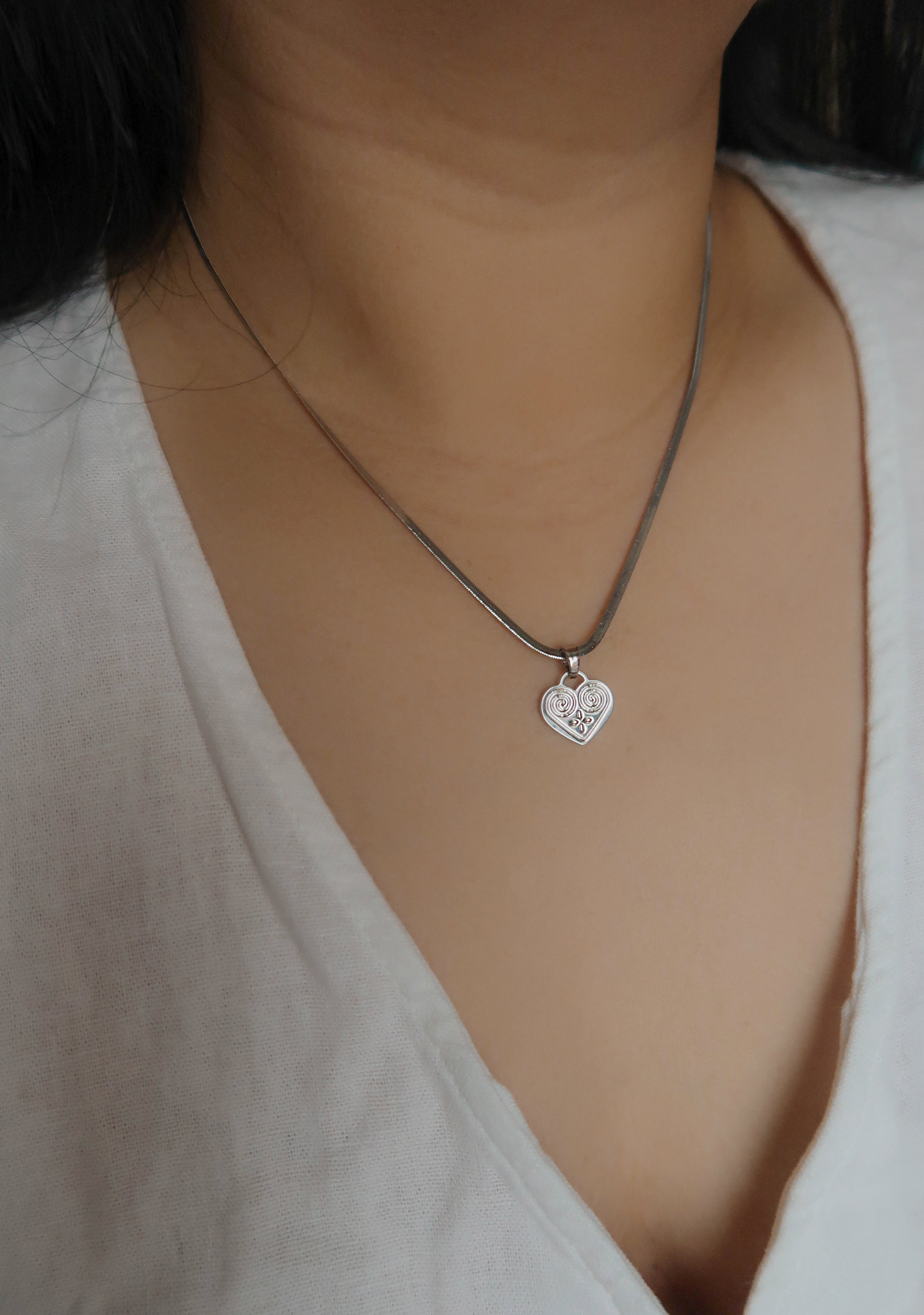 Hmong Heart - Herringbone Necklace