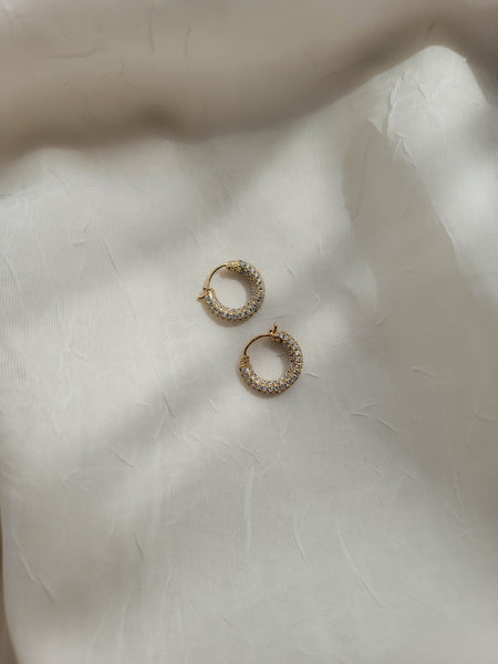 Micro Pave CZ Huggy Hoops