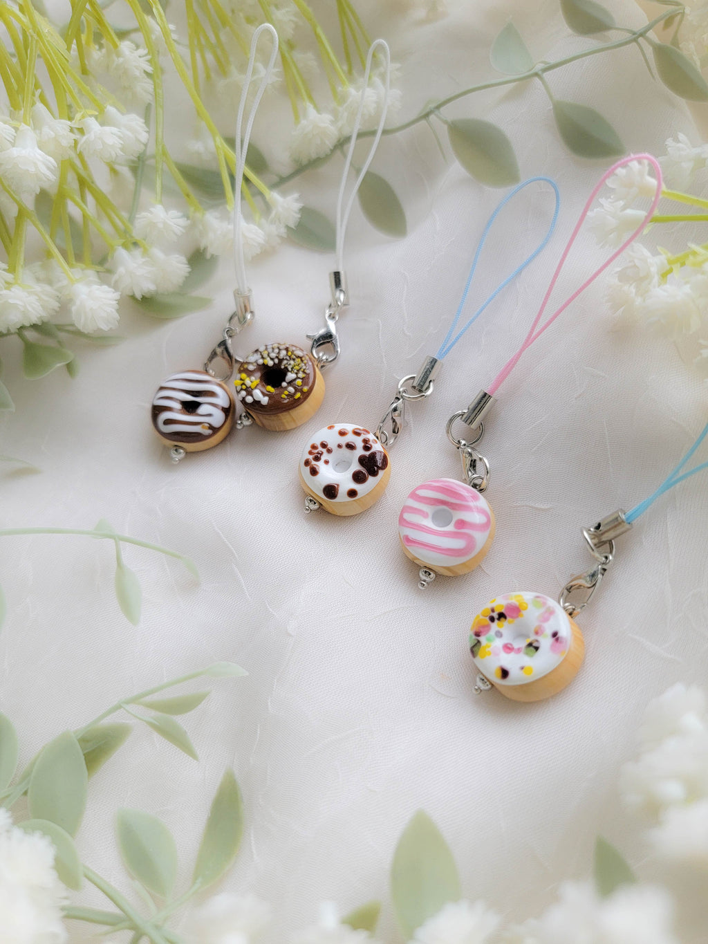 Glass Donut Phone Charm