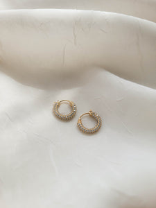 Micro Pave CZ Huggy Hoops