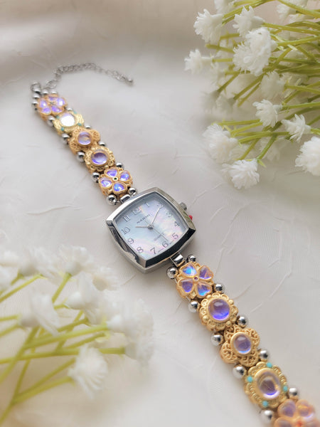 Lilacs & Silver Time Piece