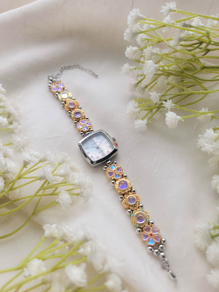Lilacs & Silver Time Piece