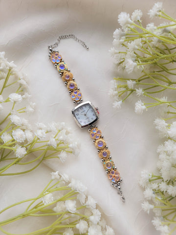 Lilacs & Silver Time Piece