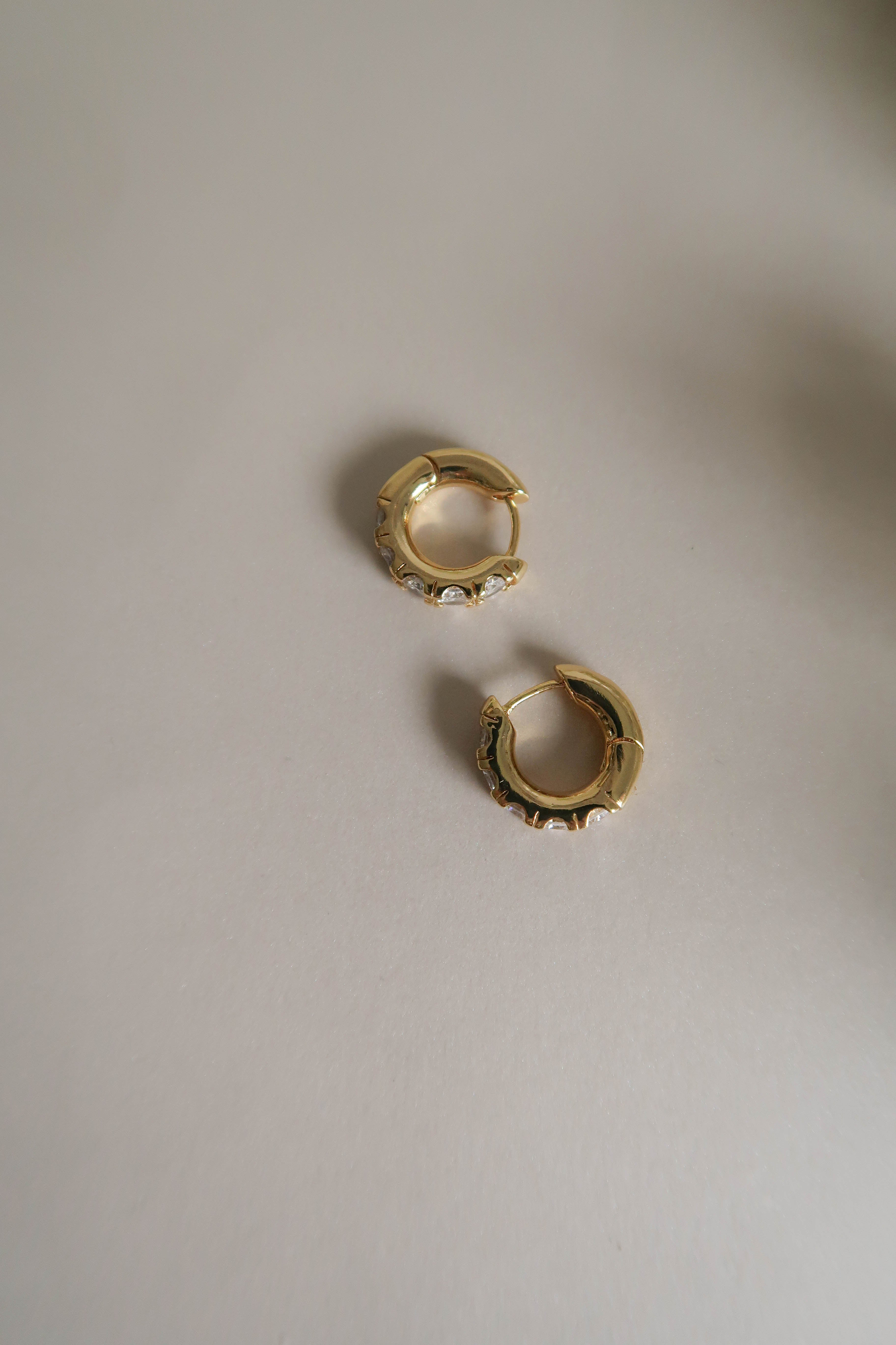 Classic Gold CZ Huggies