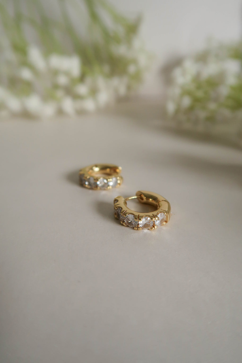 Classic Gold CZ Huggies