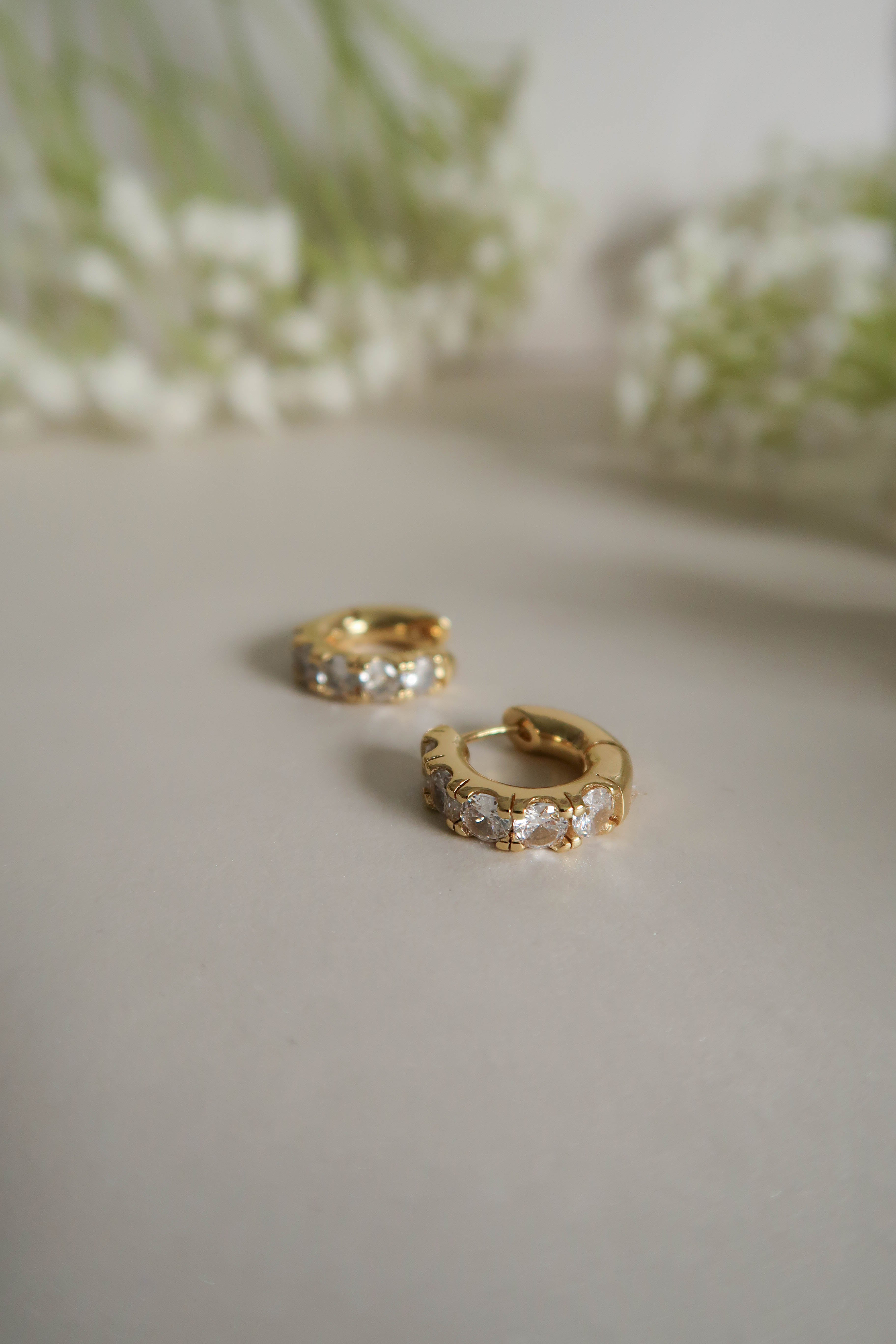 Classic Gold CZ Huggies