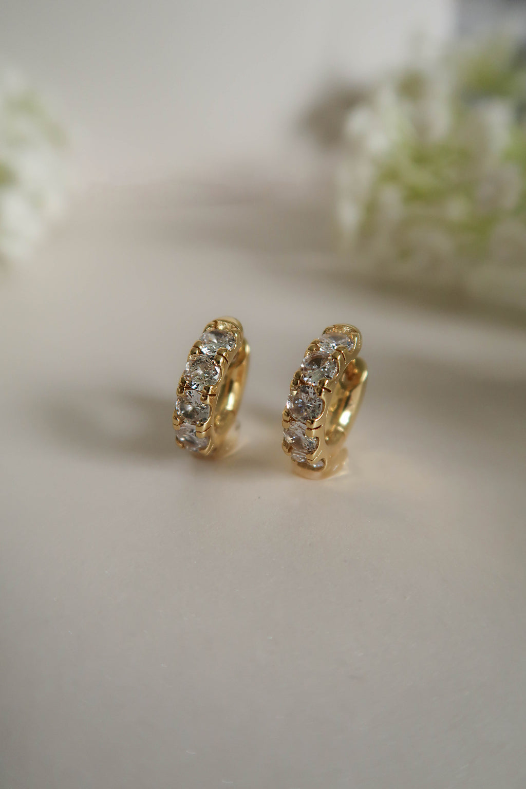 Classic Gold CZ Huggies