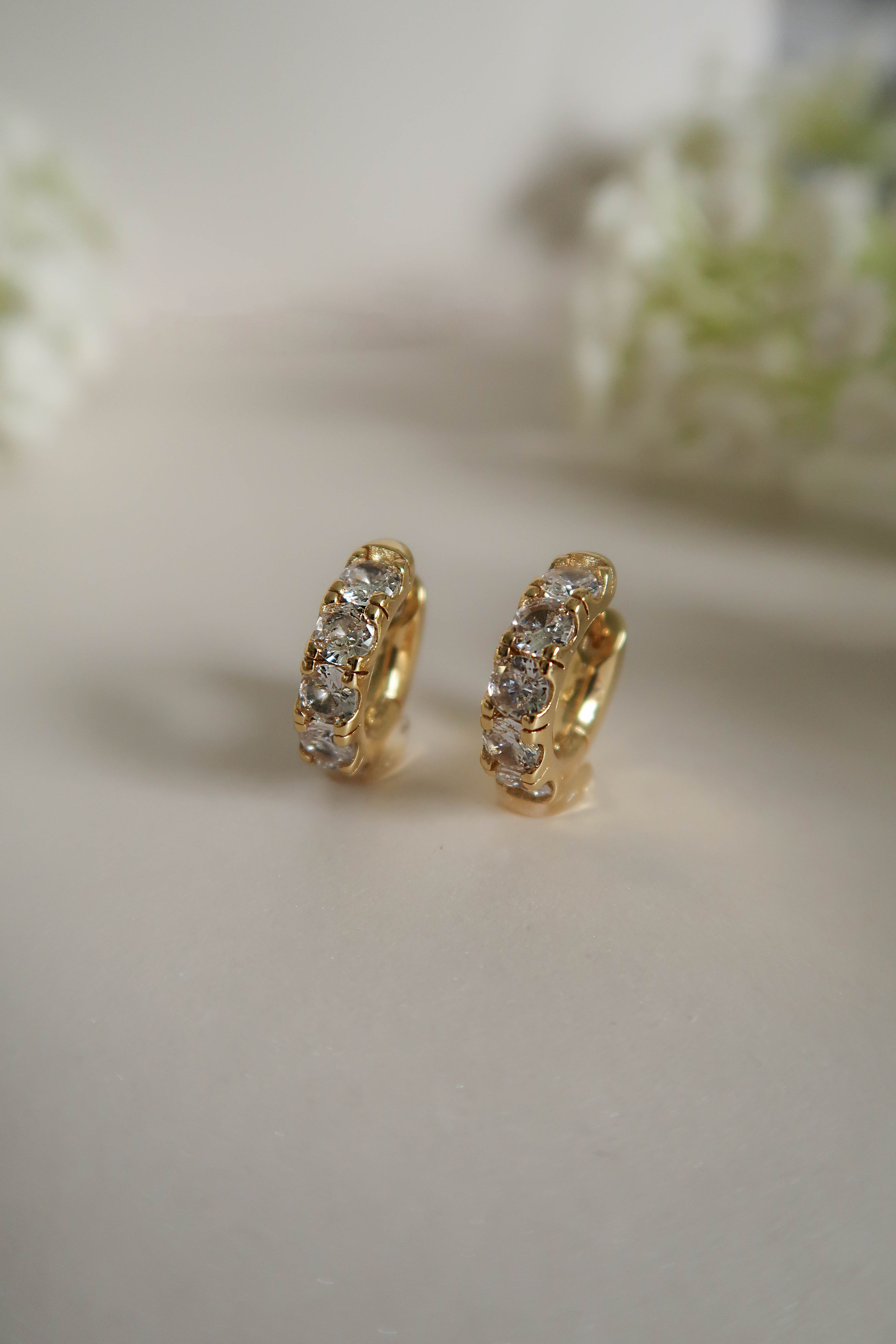 Classic Gold CZ Huggies